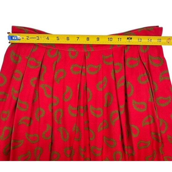 VTG Janet Maffei Pleated Midi Skirt Lightweight Bold Paisley Maximalist 14 - Picture 8 of 12